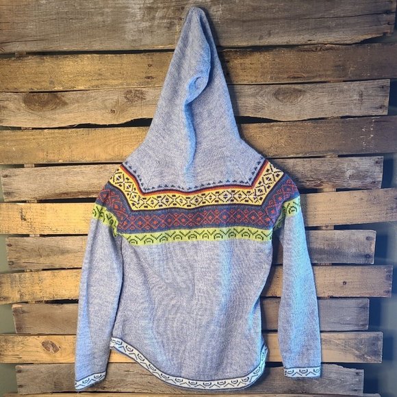 Artesania Hooded Peruvian Themed Alpaca Sweater Women's Small - Picture 7 of 9
